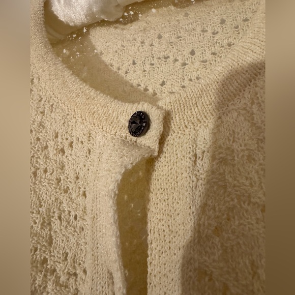 Cream Crochet Button-Up Cardigan - Zara - Picture 4 of 5